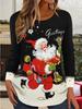 Fashion 3D Print Snowman Christmas Theme O-Neck Long Sleeve T-Shirts