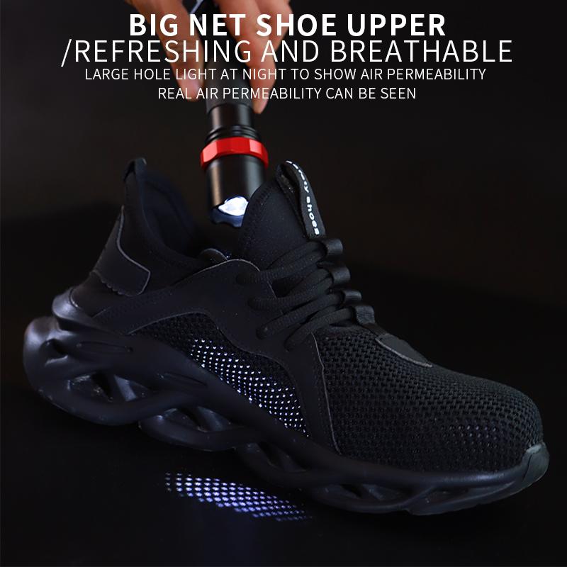 48 Size Unisex Work Safety Shoes Steel Toe Cap Light Breathable Sneaker For Men Anti-Smash And Anti-Puncture Safety Sneakers