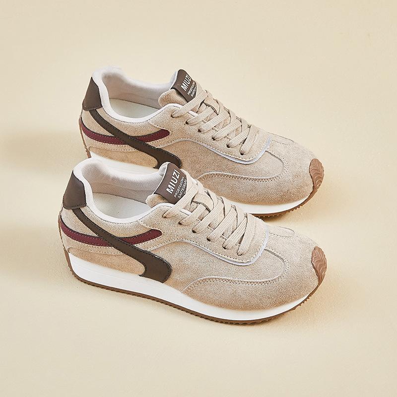 Platform Sports Shoes 2026 Spring Fashion Comfortable Breathable Non Slip Flat Shoes for Women Lace Up Ladies Casual Sneakers