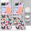 Colorful Butterfly Pattern Case For Samsung Galaxy Z FlIP 7 FE 6 5 Plating PC+PU Leather Hybrid Folding Cover For Samsung Z Flip7 Flip6 Flip5