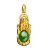 Feng Shui Pi Xiu Pendant Necklace Gold Inlaid Nephrite  Pi Xiu Good Luck Auspicious Pendant For Men Women