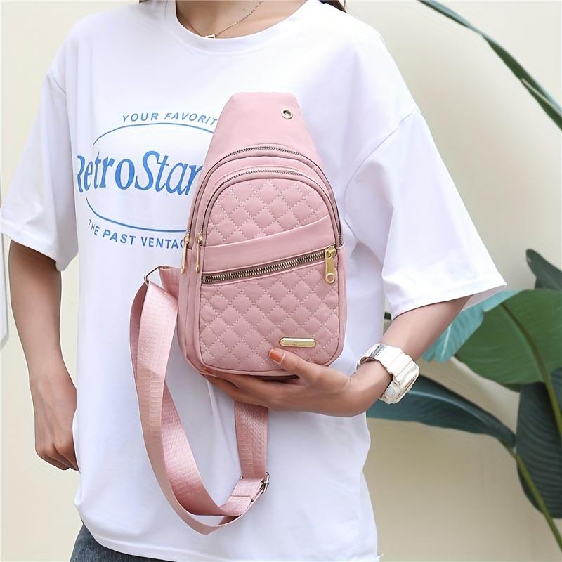 Casual Sling Bag, Quilted Chest Crossbody Purse with Multiple Pockets, Roomy Practical Shoulder Bags for Versatile Daily Use