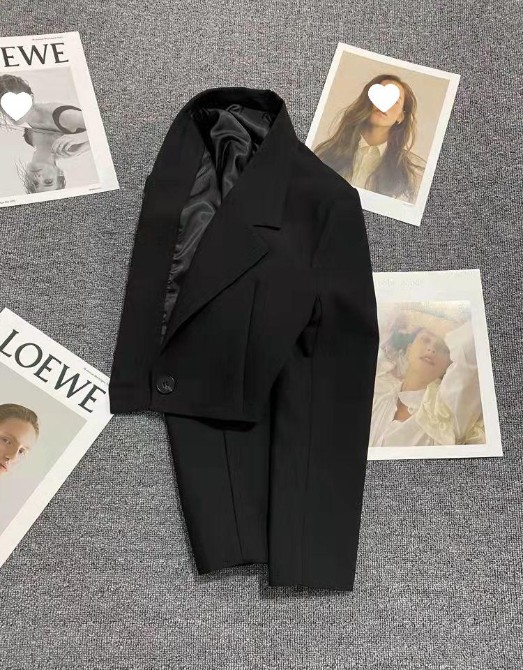 2025 Dámské univerzální petite jednobarevné s dlouhým rukávem krátké sako