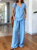New Arrivals Pure Color Summer Fashion Women's Outfit Set