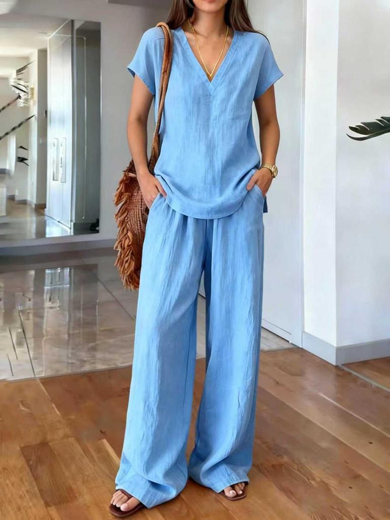 New Arrivals Pure Color Summer Fashion Women's Outfit Set