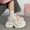 Fleece thickened dad shoes 22 winter new thick-soled heightening two cotton shoes student sports shoes