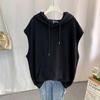 Spring/Autumn Loose Plus Size Hooded Vest Sweatshirt, 2-300 Jin, Mid-Length, Sleeveless Coat for Women