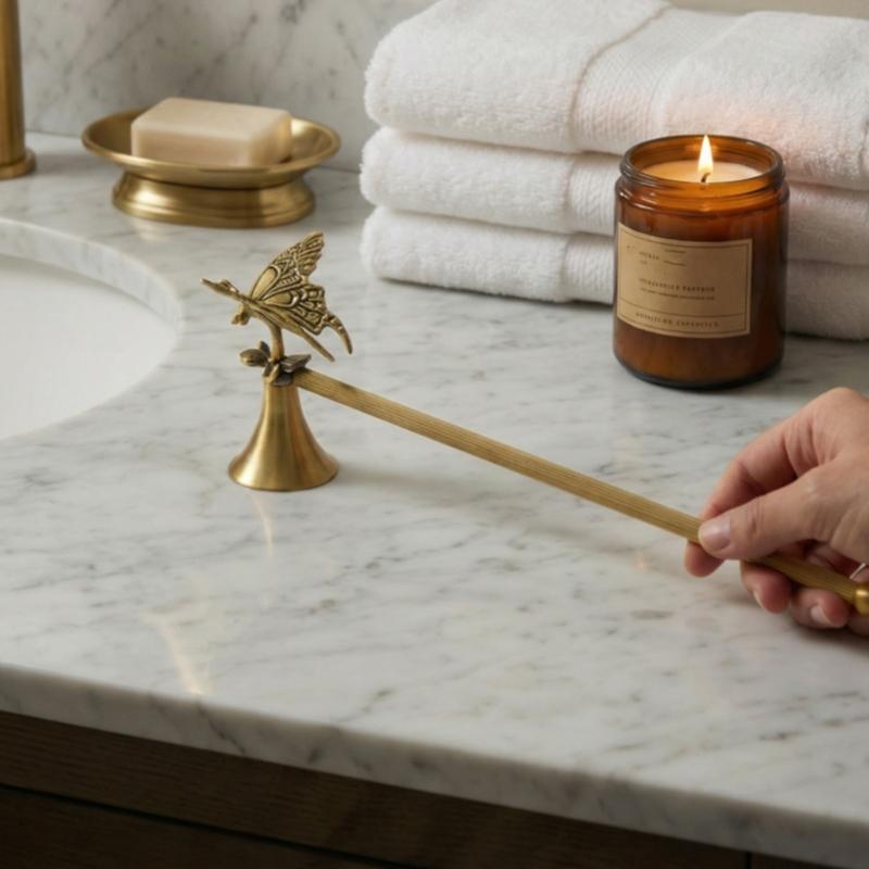 Candle Snuffer,Elegant Candle Extinguisher with Long Handle,Candlesnuffers Wicks Snuffer Candle Accessory Candle Stopper
