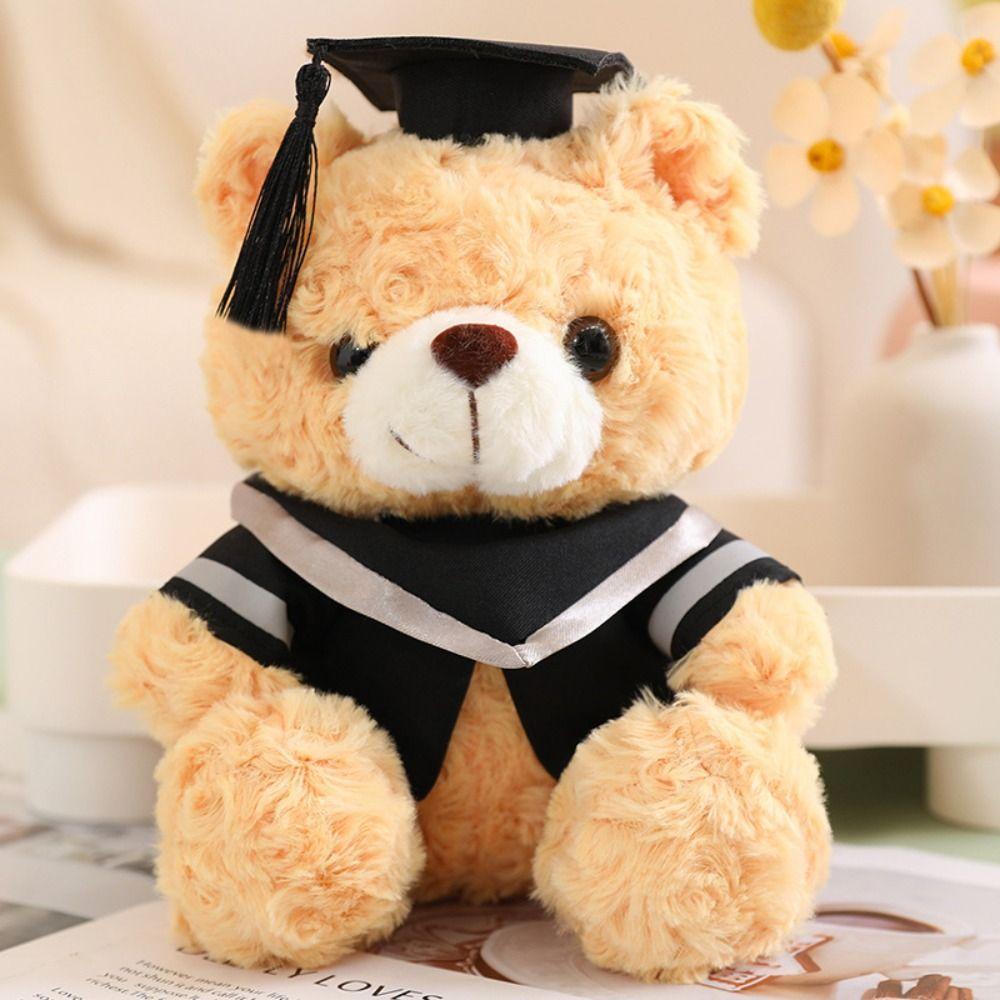 Cute Bachelor Bear Plush Toy 23/28cm Bear Animal Doll  Graduation Season