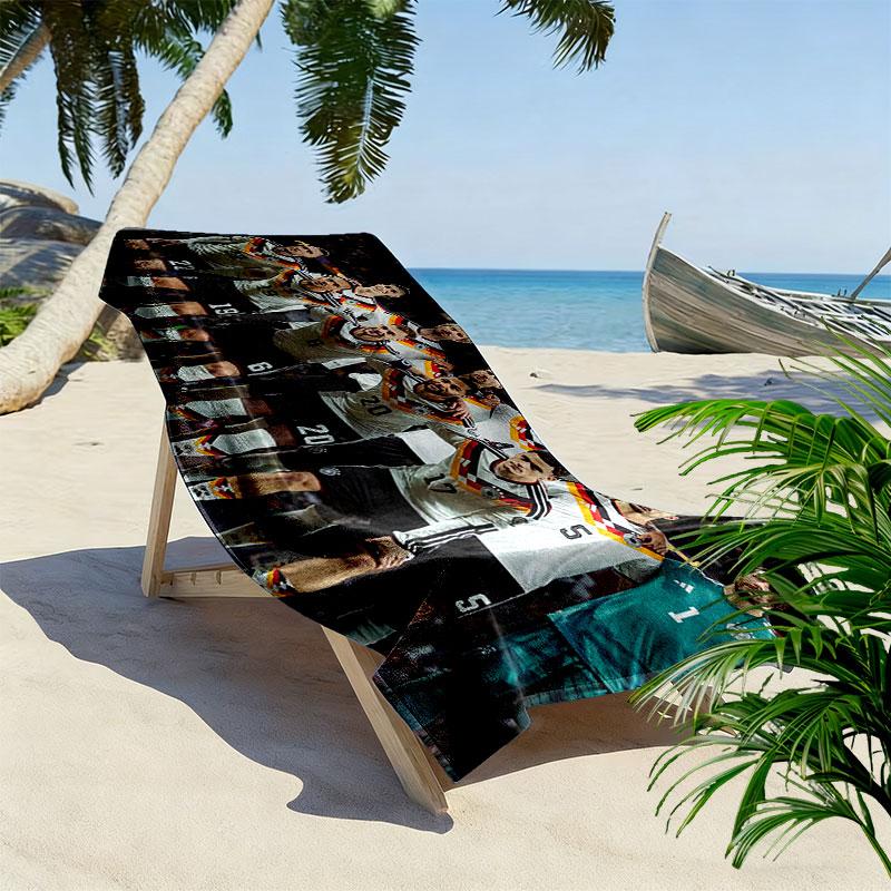 German Football Association Print Beach Towel, Large Soft Quick Dry Towel for Beach Camping Swimming