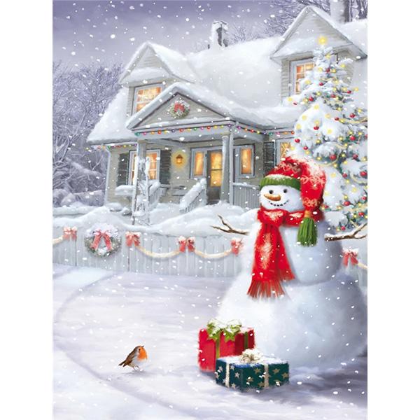 5D Diamond Painting Snowman Cartoon Diamond Embroidery Winter Landscape Art Rhinestone Mosaic Cross Stitch Christmas Decor