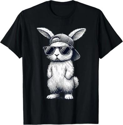 Bunny Face with Sunglasses Cap Easter Day for Boys  Kids T-Shirt