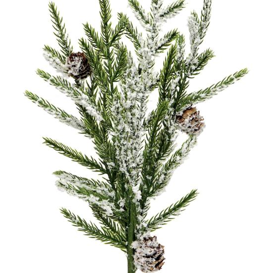 Simulated Pine Branch Faux Greenery Foliage Artificial Pine Sprig with Pine Cones Red Berries for DIY Wreath Home Vases Christmas Winter Parties
