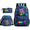 Rhythm Box Cartoon Large Capacity Starry Sky Student School Bag Sprunki Youth Backpack Three-piece Set D