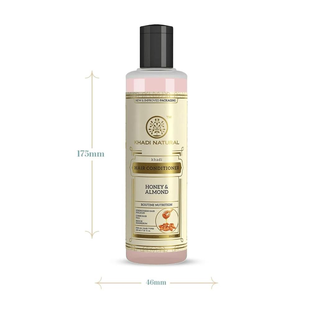 Khadi Natural Honey & Almond Hair Conditioner 210 ml Frizz Control Shine Boost For All Hair Types