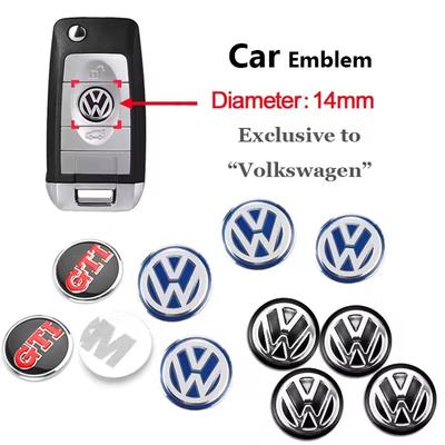 VW GTI GOLF 2026 Chaud Pour VW VOLKSWAGEN 14mm Autocollant Emblème Clé de Voiture Télécommande Logo Clé Pour Volkswagen VW Golf GTI Passat Tiguan