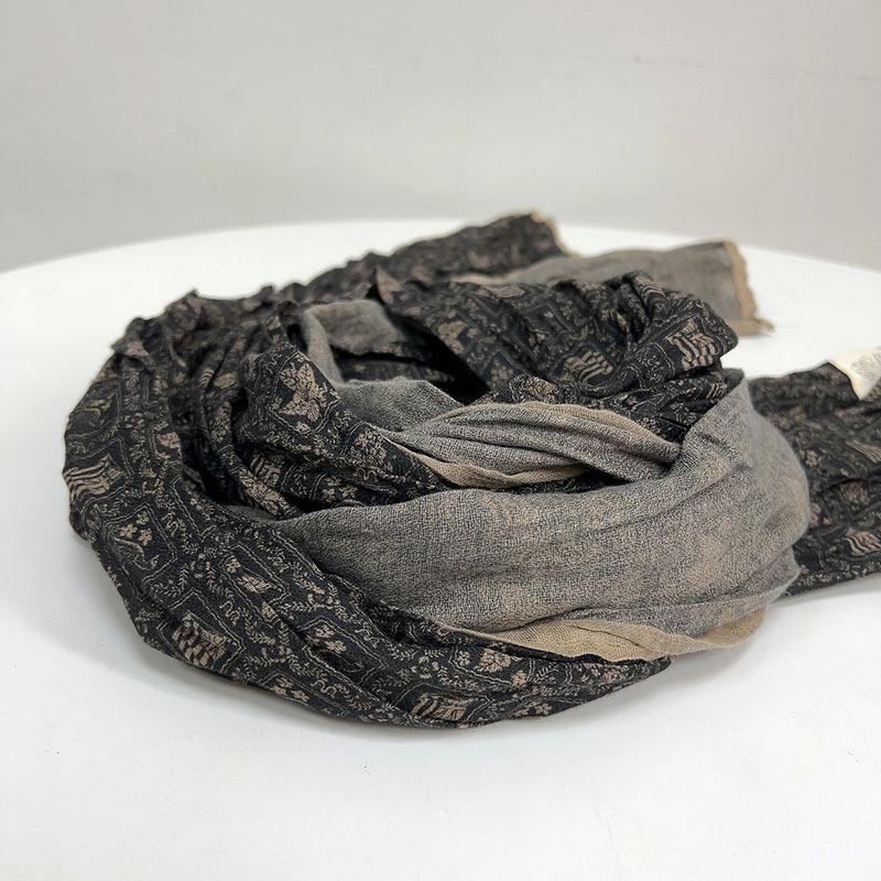 Floral Korean Cotton-Linen Scarf: Fashionable, Breathable Shawl for Autumn & Winter