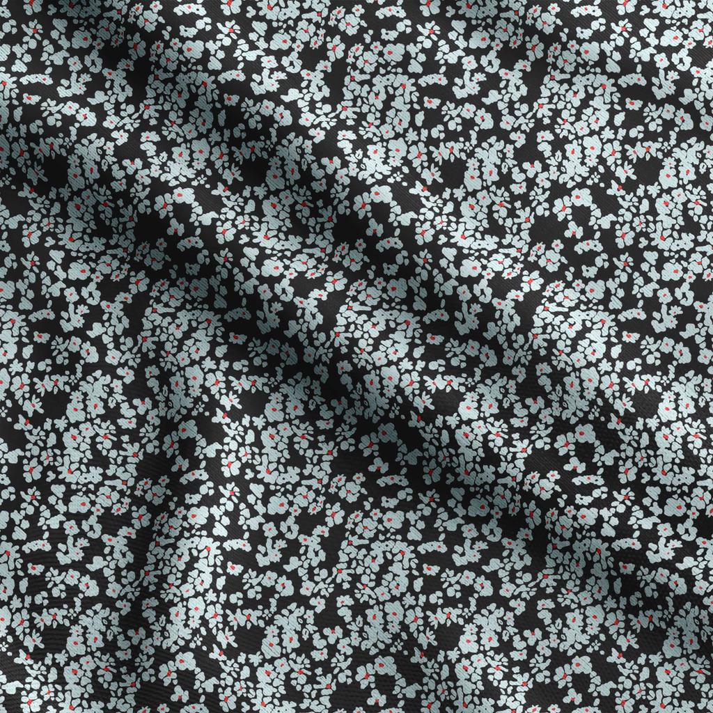 Soimoi Floral Print,  Cotton Cambric, Quilting Fabric Sold by The Yard 42 Inch Wide, Medium Weight Cotton Fabric, Sewing  Supplies,Blue &