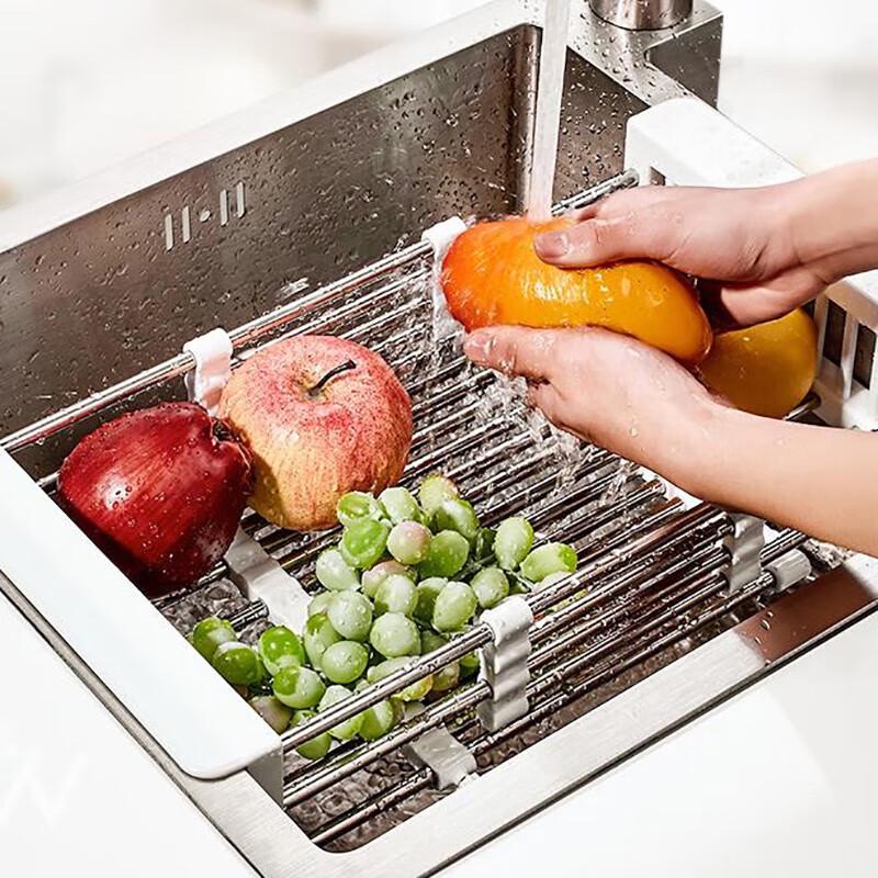 Homeglen 304 Stainless Steel Kitchen Drain Basket & Storage Rack