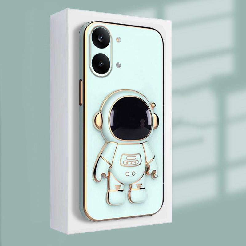 For Xiaomi Poco X8 Pro Case Shining Astronaut Spaceman Bracket Holder Design Soft Plating For Xiaomi Poco X8 Pro Back Cover