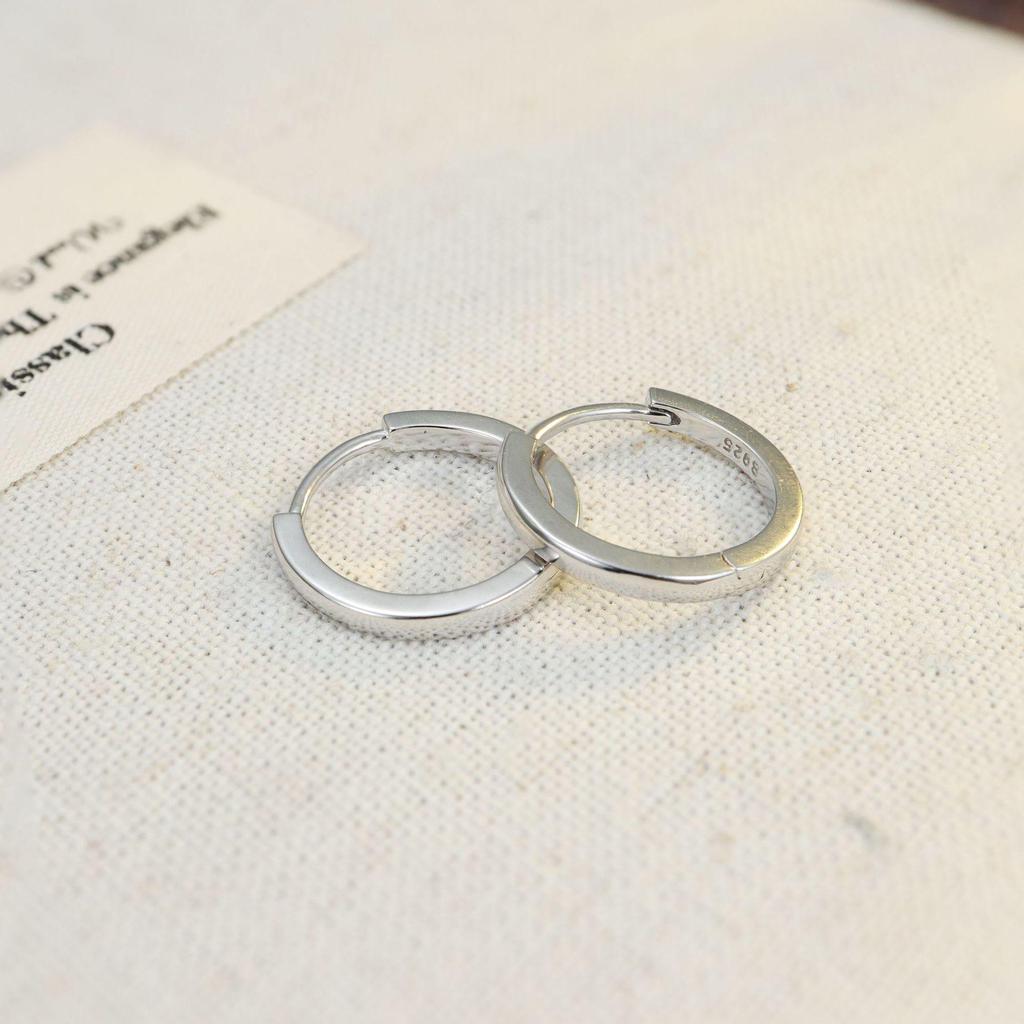 925 Sterling Silber Luxus Schlichte Creolen Ohrringe - Damen Leichte, Hochwertige Ohr Manschetten und Creolen