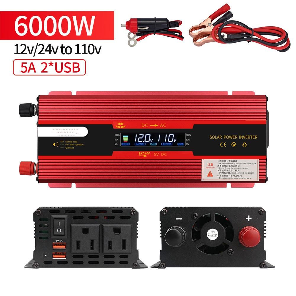 Solar Power Converter LED Intelligent Digital Display Voltage Transformer High power Portable Car Inverter