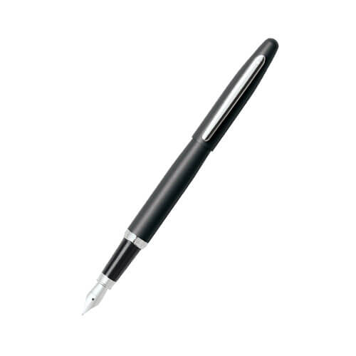 Sheaffer VFM Matte Black/Chrome Pen (Fountain Md Nib)