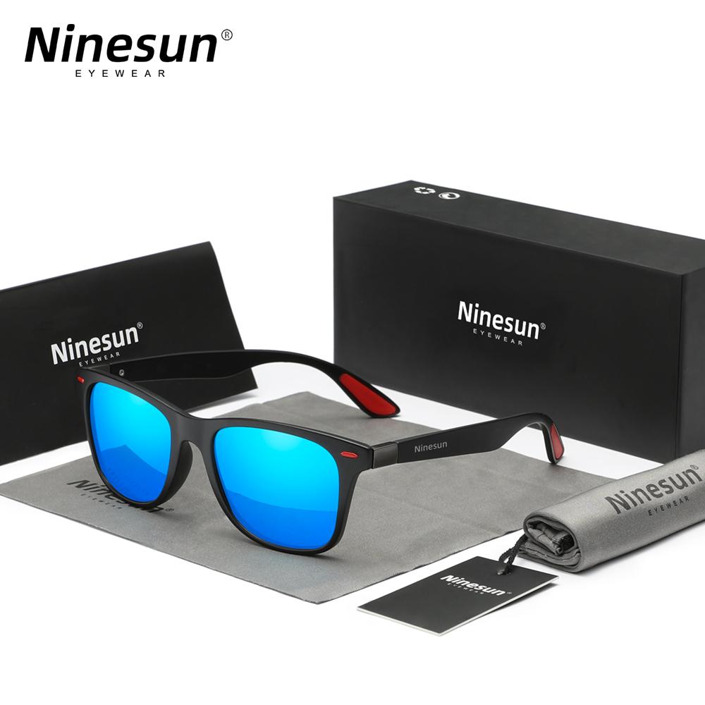 NINESUN Herren/Damen Klassische polarisierte Sonnenbrille Fahren Quadratische Große Rahmenbrille UV400 Lässig Urlaub Outdoor-Sportbrille