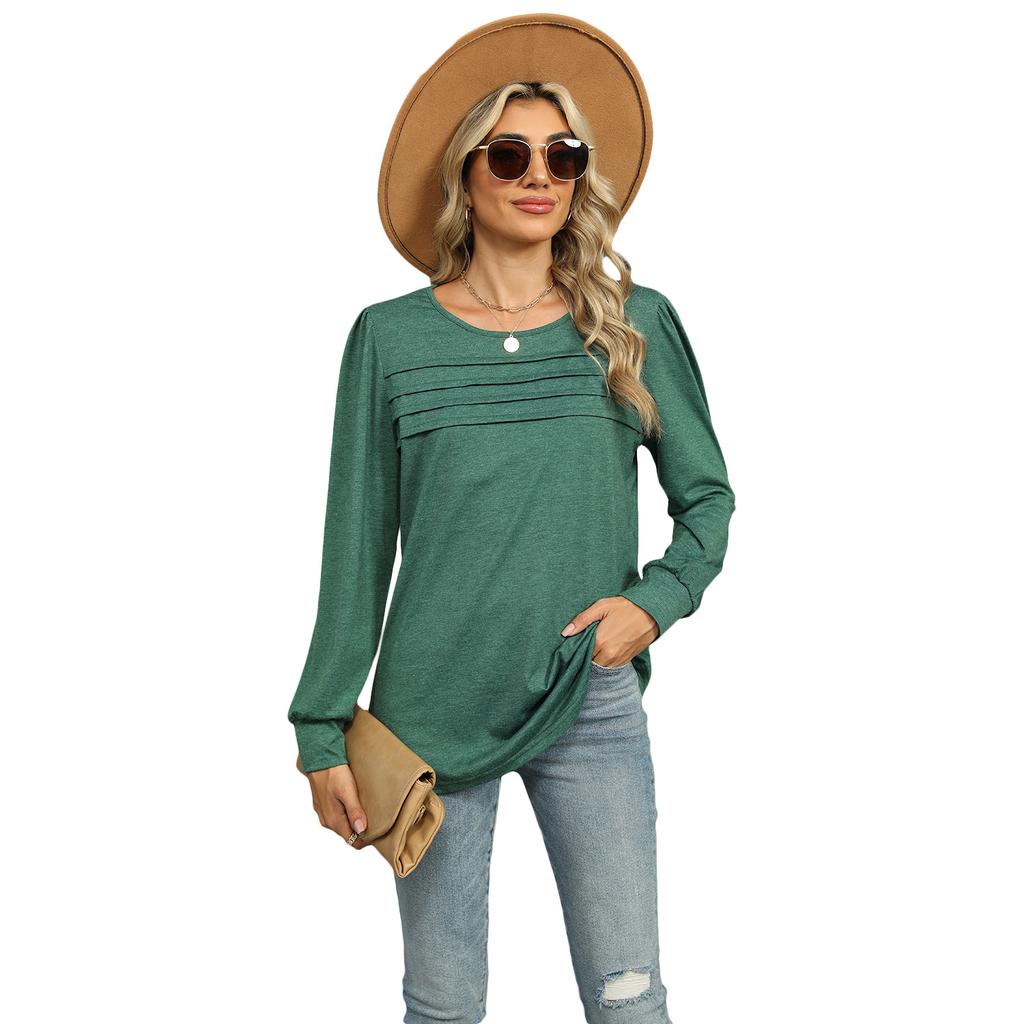 Ladies' New Versatile Work Four Seasons Leisure Daily Sexy Beautiful Loose Top Long Sleeve T-Shirt