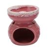 2 Pcs Ceramic Tealight Candle Holder Wax Warmer Long Lasting Essential Oil Burner Incense Diffuser for Living Room White Pink