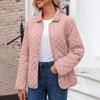 Women's Fashionable Solid Color Long Sleeved Buttoned Pocket Casual Lightweight Cotton Jacket