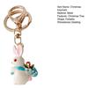 Christmas Keychain Snowman Christmas Tree Stockings Rabbit Shape Key Ring Rhinestones Inlay Key Organizer