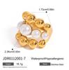 European and American titanium steel pearl rings niche design jewelry stainless steel rings