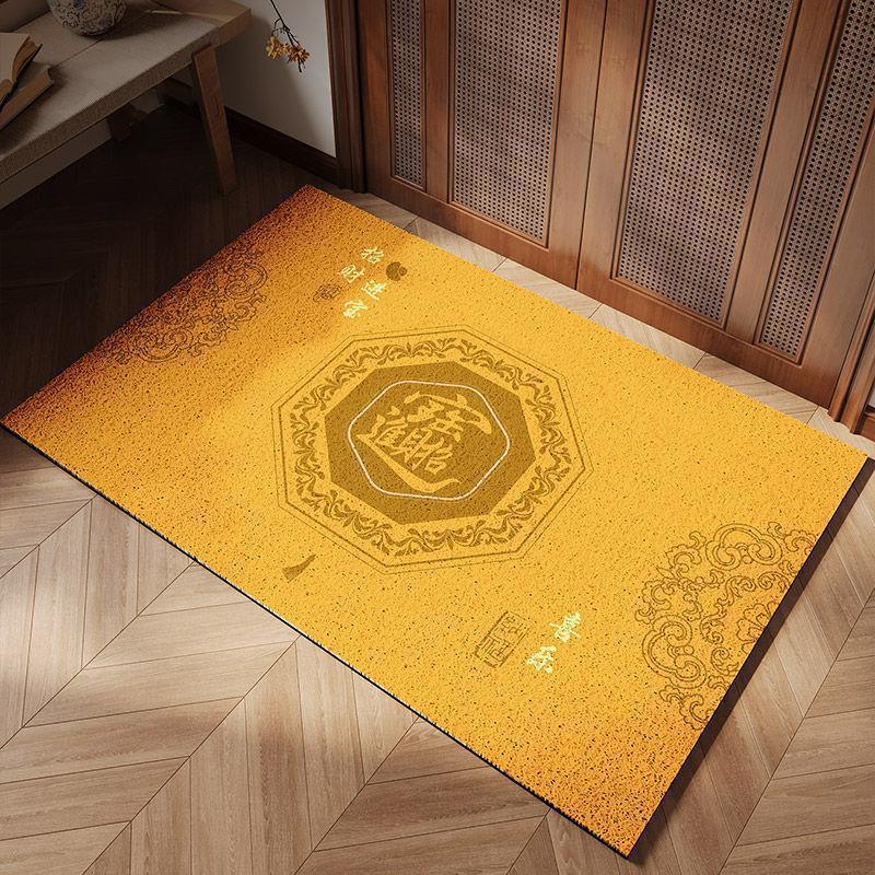 Yellow Silk Ring Entry Door Floor Mat Pvc Can Be Cut Non-Slip Foot Mat, Door Mat Outside The Door, Non-Slip Silk Ring Floor Mat