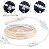 Super Bright 220V COB LED Strip Light with Switch EU Plug Waterproof Flexible Neon Tape Ribbon for Kitchen Bedroom Cabinet Room Home Decoration