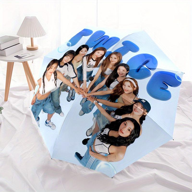 1pc TWICE Group Photo Umbrella with Plastic Handle,Suitable for All Seasons Home Travel Outdoor UmbrellaM1309