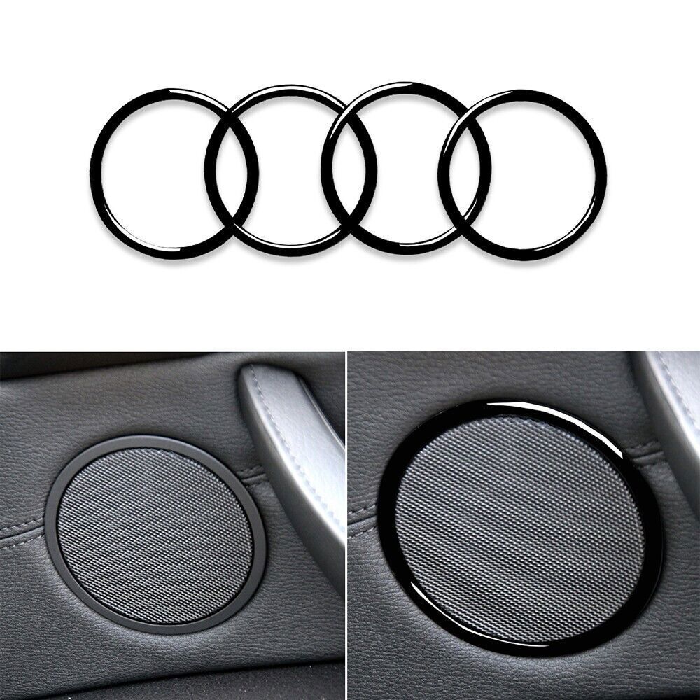 For BMW X5 E70 X6 E71 2008-14 Interior Door Speaker Horn Ring Piano Black Decal