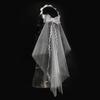 Lightweight Bow Bridal Veil Soft Wedding Bow Headwear Sweet Garland Headband  Wedding Party
