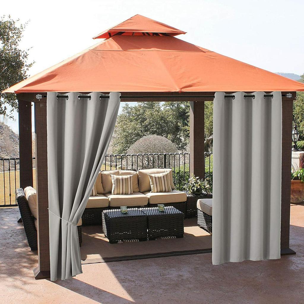 1/2/3/4 Outdoor Curtains for Patio Waterproof, Light Filtering Privacy Outside Curtains for Living Room, Gazebo, Porch, Pool