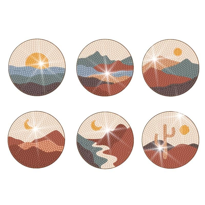 1 Set Christmas/Valentine's Day Diamond Painting Gift - DIY Full Diamond Acrylic Round Coaster Placemat