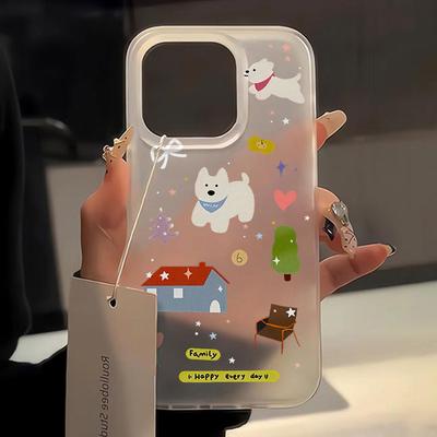 Cute Cartoon Puppy Phone Case For iPhone 11 12 13 14 16 15 Pro Max Plus Funda iPhone 13 12 Mini Shockproof Soft Silicone Cover