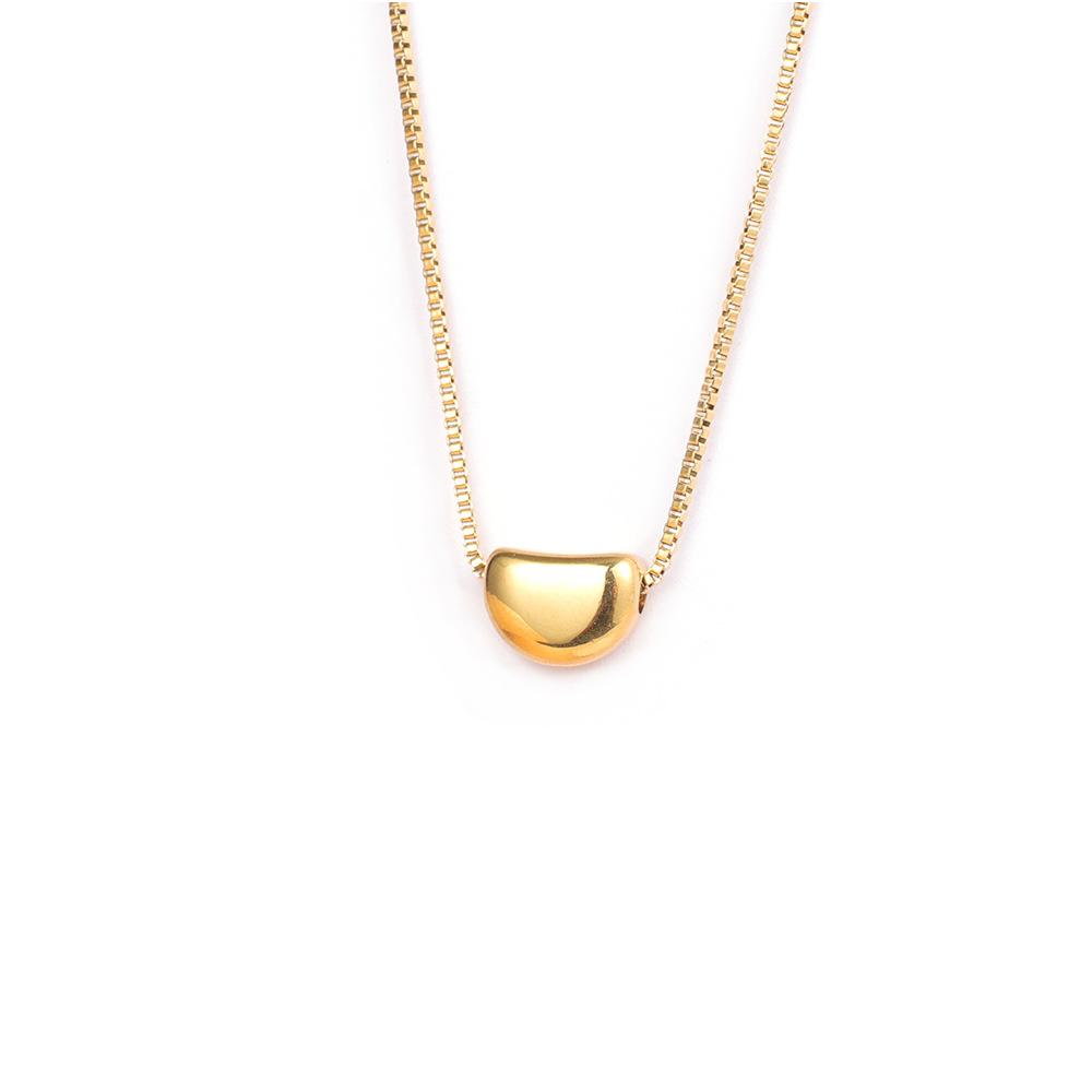 Titanium steel stainless steel gold acacia bean collarbone chain pendant hot-selling niche jewelry