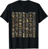 Ancient Egyptian Hieroglyphics T-Shirt Featuring Pharaohs and Pyramids