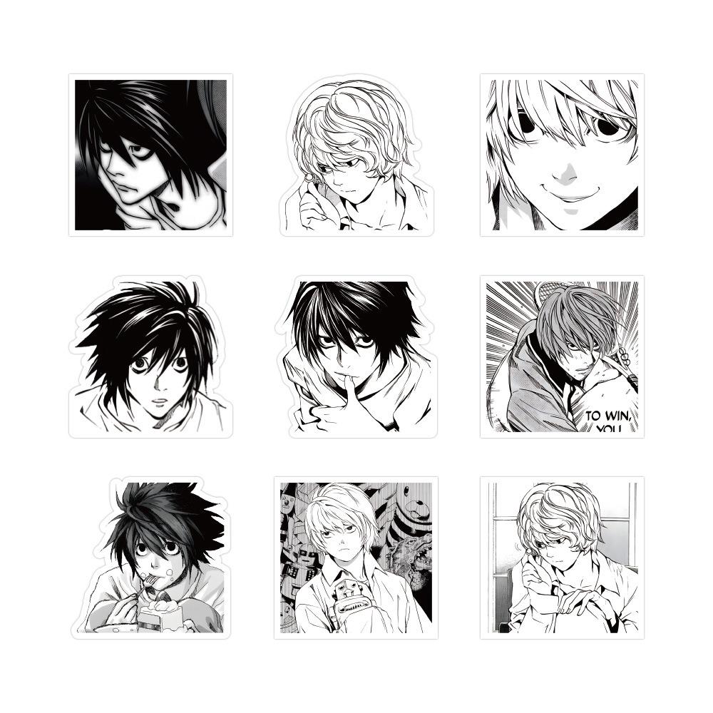 10/30/60pcs Anime Black White Manga Death Note Stickers Decals DIY Laptop Skateboard Diary Phone Case Waterproof Sticker Toy