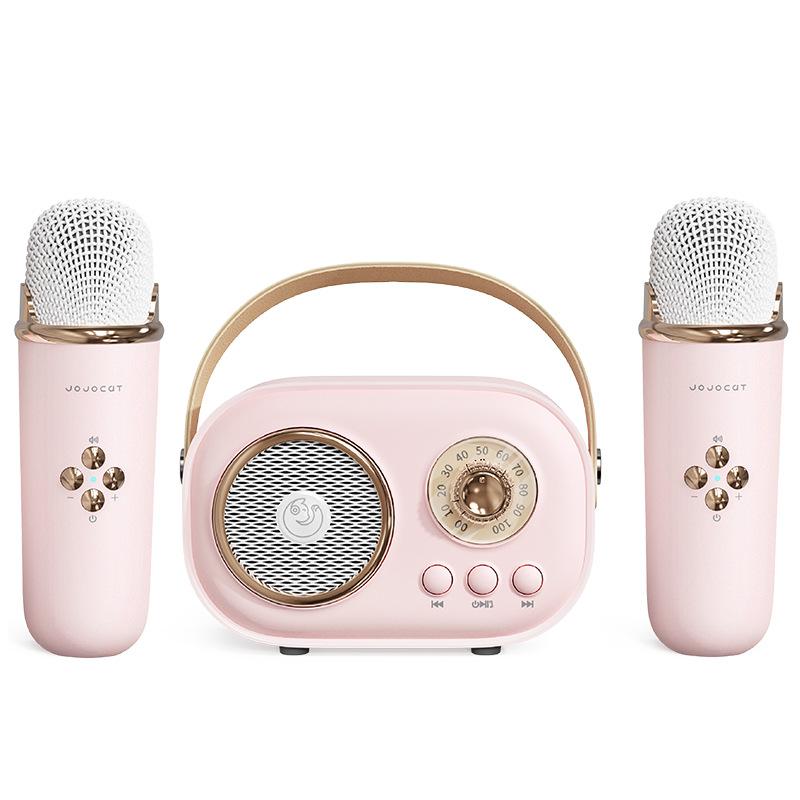 Bluetooth Speaker With 1-2 Wireless Microphone Support Karaoke TF Card FM Play HIFI Bass Handsfree Call Children's Birthday Gif