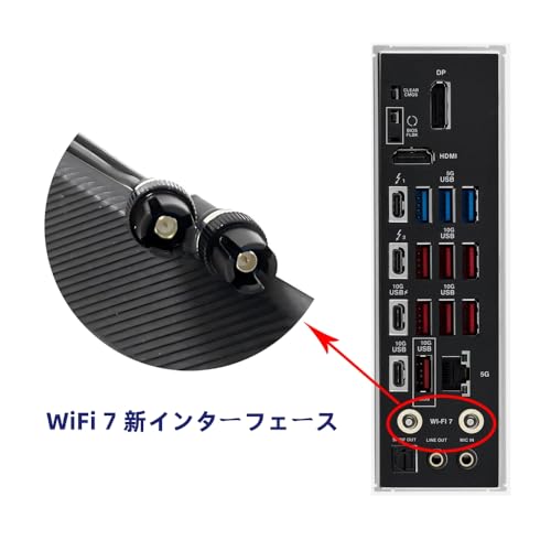 HSSDTECH WiFi-Antenne, WiFi 7, WiFi 6, 6E, 802.11BE Antenne, 2,4 GHz/5 GHz/6 GHz Dreiband Bluetooth 5.4 WiFi-Router, Dreiband, für ASUS und Gigabyte, 320