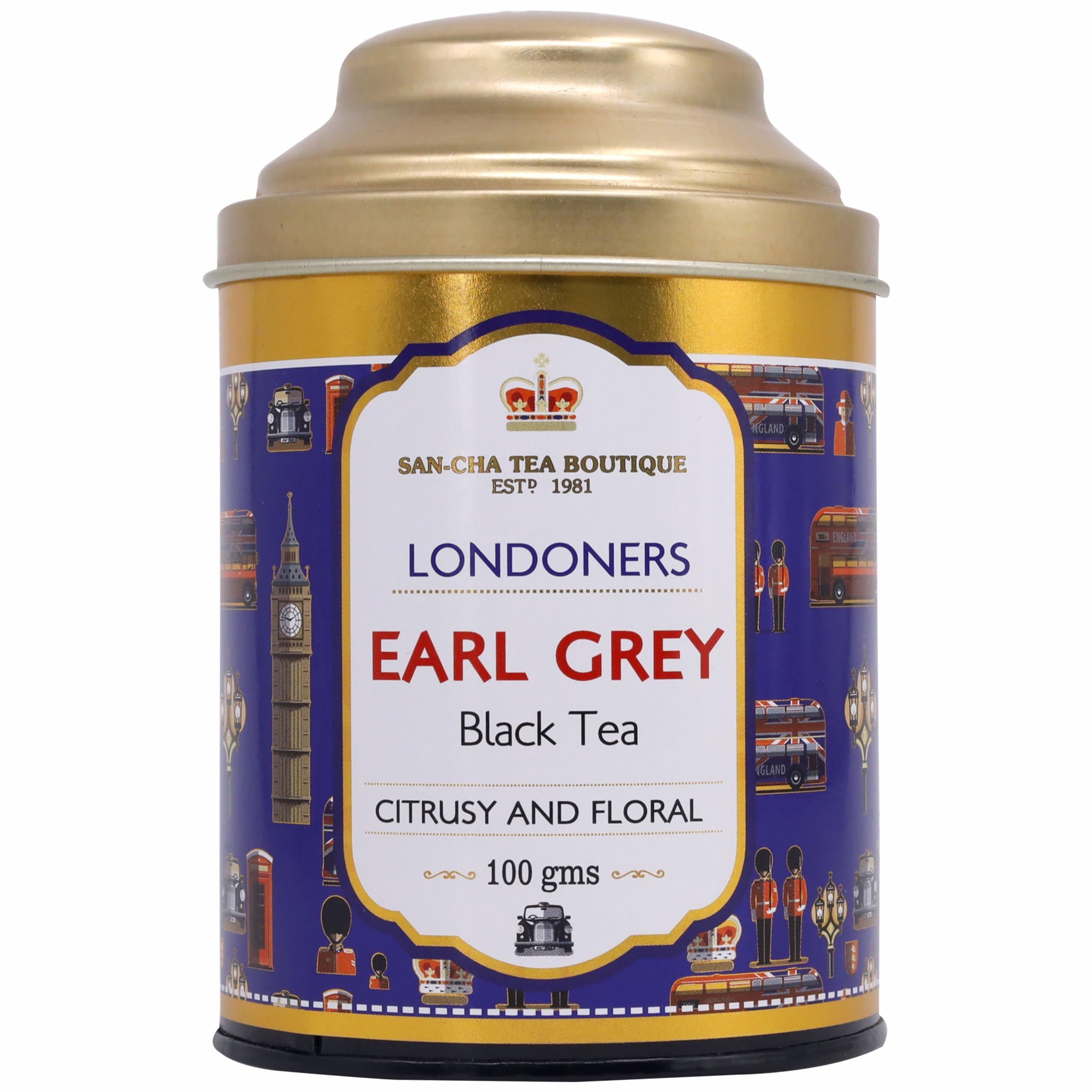 Sancha Londoners Earl Grey Tea | 100g Loose Leaf | Premium Darjeeling with Natural Bergamot | British-Style Citrus Blend