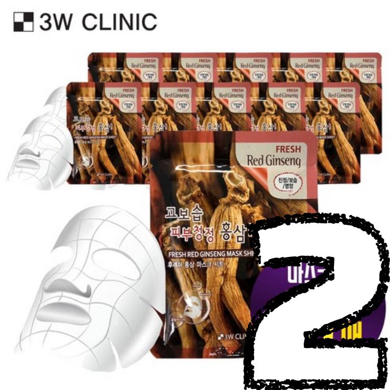 3w Clinic Frische Roter Ginseng Maskenblatt 10 Stück/20 Stück