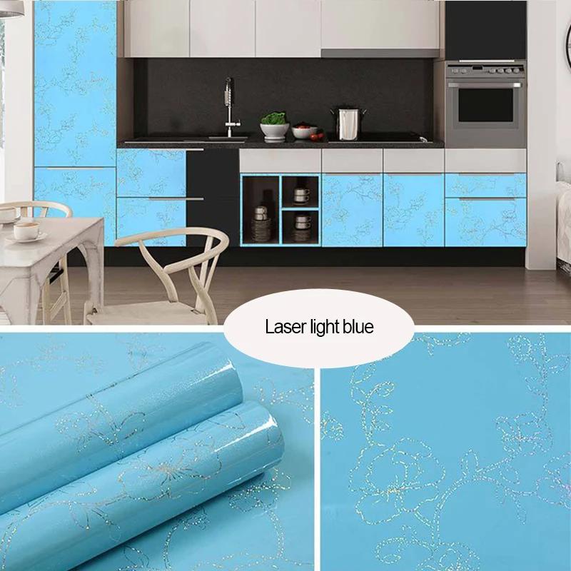 Laser Baking Paint Thicken Self Adhesive Wallpaper Desktop Cabinet Renovation Sticker Kitchen Waterproof Oil Resistant Sticker