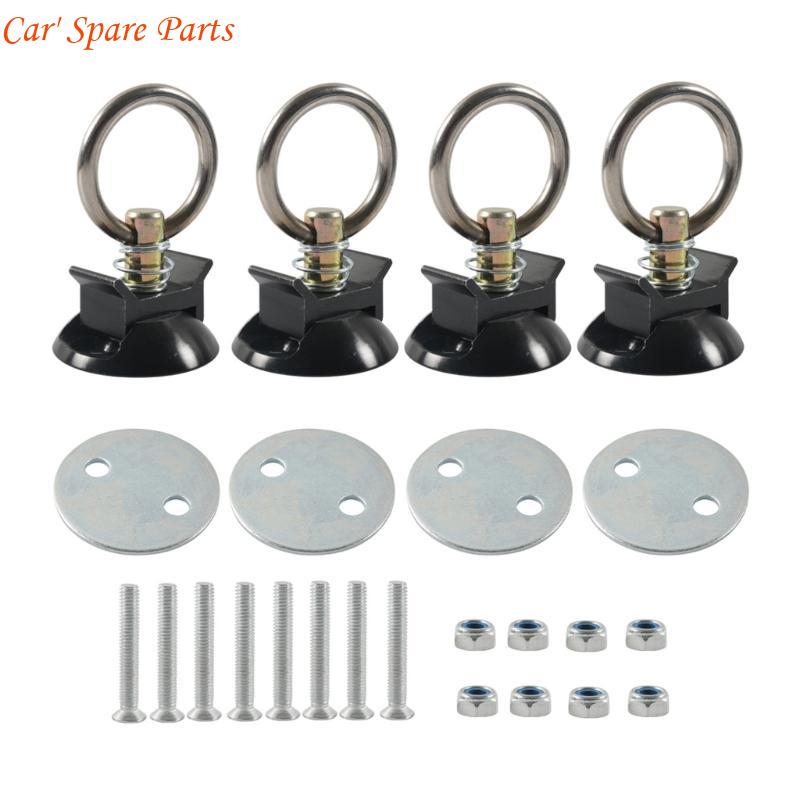 

Y4UA 4 Sets L Track Tie Down Tie Down System with Round Rings for Truck Beds or Trailers Round Tie Down Anchors Point чёрный
